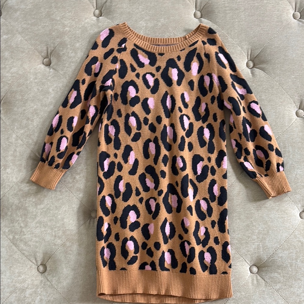 Leopard Print Sweater Dress